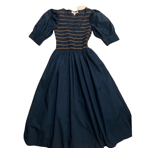 MIDI dress in a warm blue green shade that’s fall ready! - Picture 3 of 3